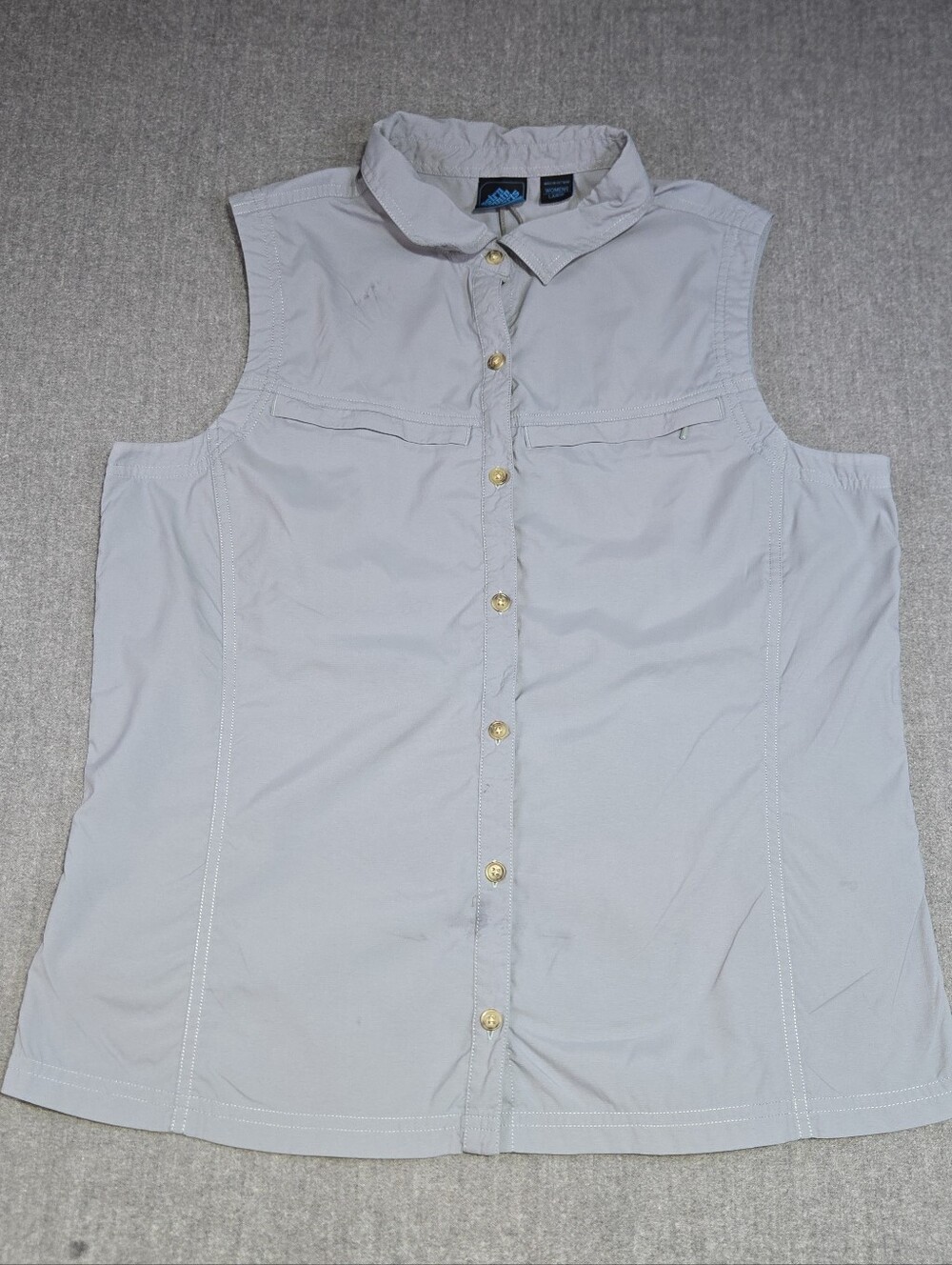 EMS Women's Large Nylon Hiking Fishing Travel Sleeveless Shirt Blue